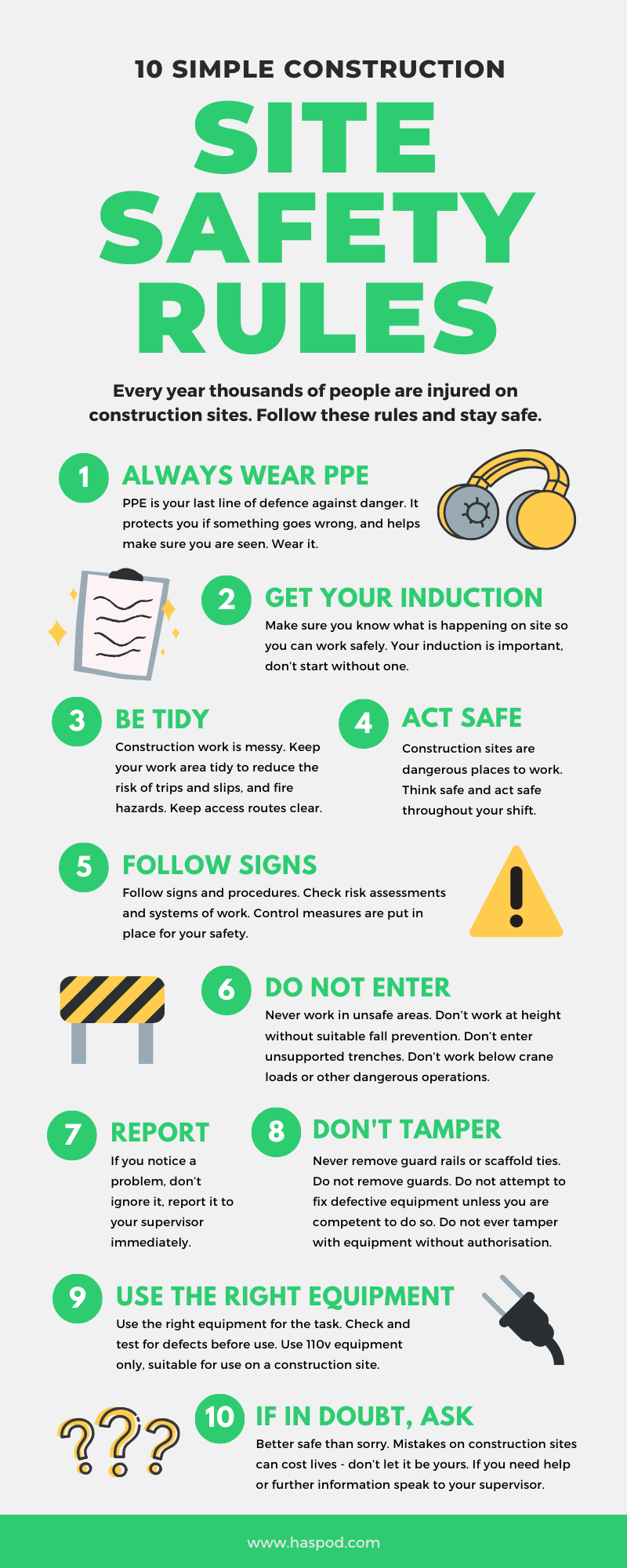 Construction Safety Rules Infographic 