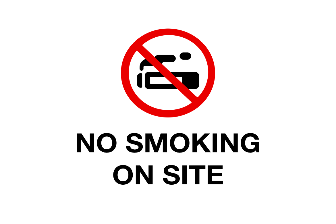 construction sign no smoking