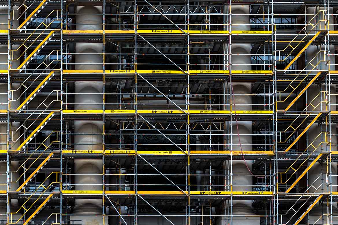scaffolding on a construction site