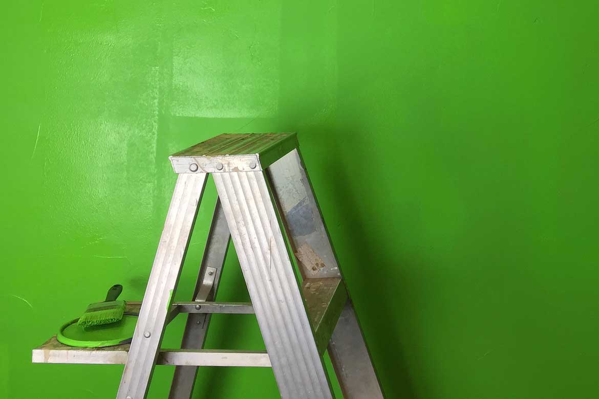 Paint from ladder