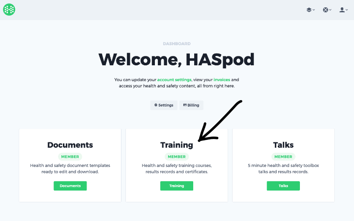 haspod dashboard training