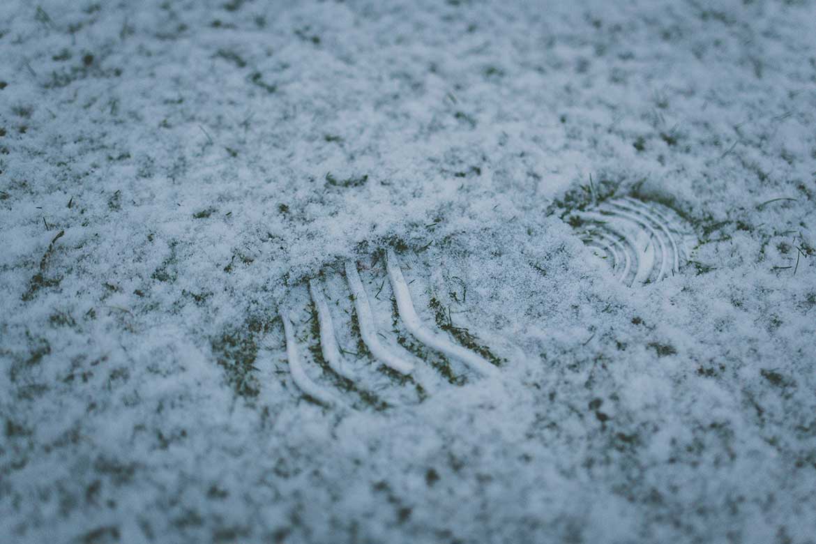 footprint in the snow
