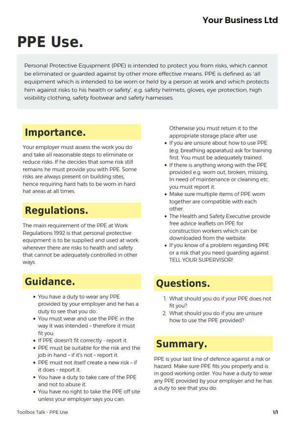 7 Toolbox Talk Formats With Ready To Use Examples Haspod