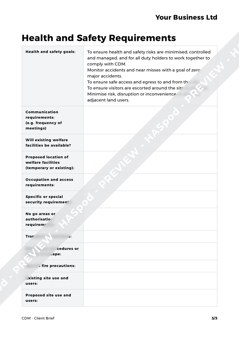 Client Brief CDM Template - HASpod