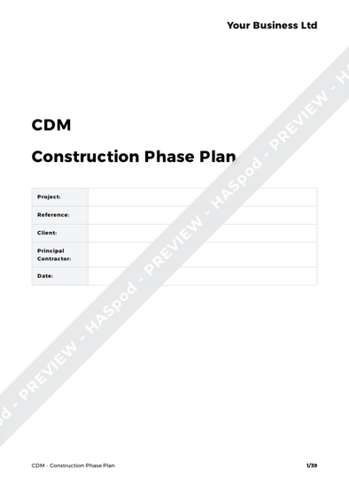 CDM Construction Phase Plan image 1
