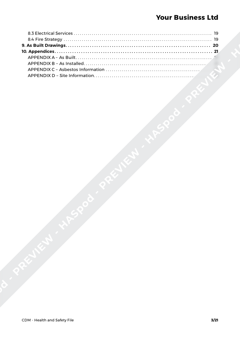 Health and Safety File CDM Template - HASpod