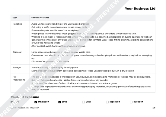 Insulation COSHH Assessment Template - HASpod