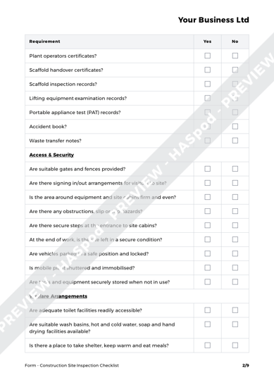 Form Construction Site Inspection Checklist image 2