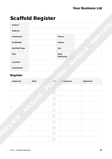 Form Scaffold Register image 1