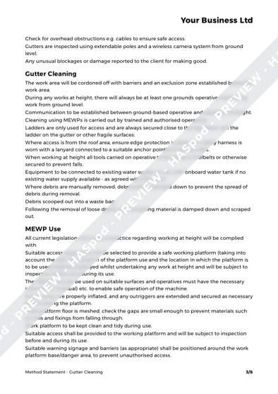 Gutter Cleaning Method Statement Template - HASpod