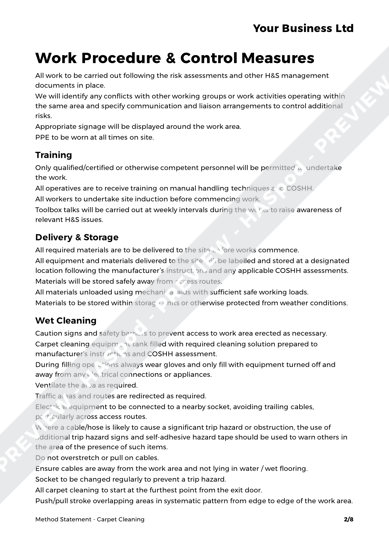 Method Statement Carpet Cleaning image 2