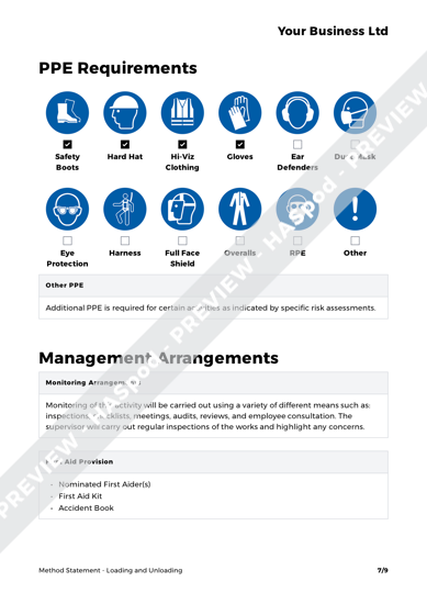 Loading and Unloading Method Statement Template - HASpod