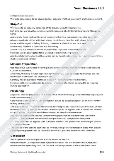 Building Renovation Method Statement Template - HASpod