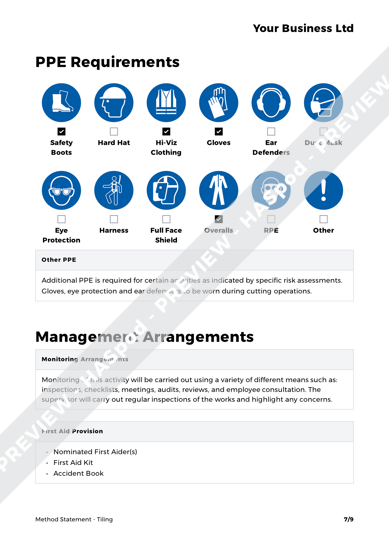 Tiling Method Statement Template Haspod