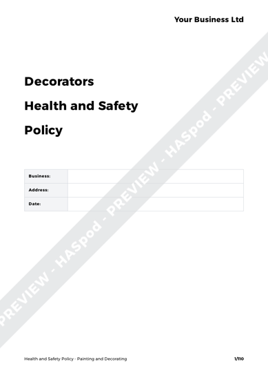 Painting And Decorating Health And Safety Policy Template Haspod