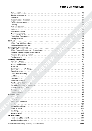 Painting And Decorating Health And Safety Policy Template Haspod
