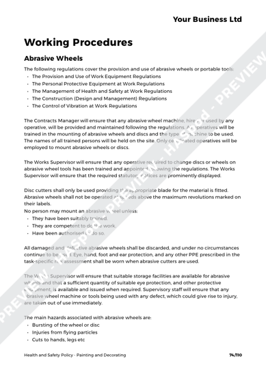 Painting And Decorating Health And Safety Policy Template Haspod