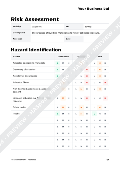Risk Assessment Asbestos image 1