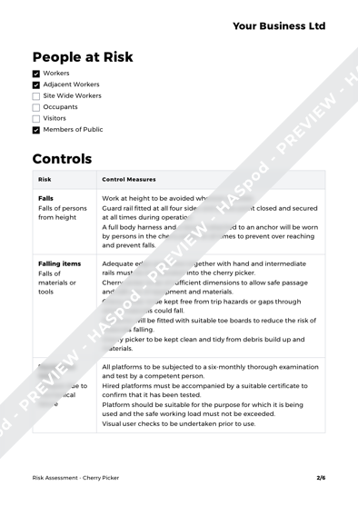 Risk Assessment Cherry Picker image 2