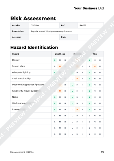 Risk Assessment DSE Use image 1