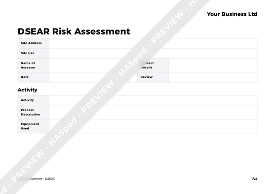 Risk Assessment DSEAR image 1