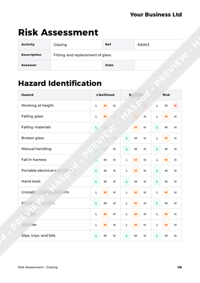 Risk Assessment Glazing image 1