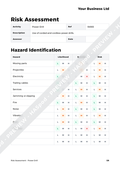 Risk Assessment Power Drill image 1