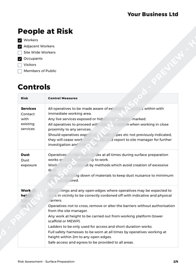 Risk Assessment Surface Preparation image 2