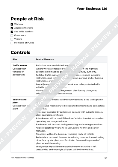 Risk Assessment Tarmac image 2