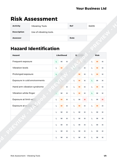 Risk Assessment Vibrating Tools image 1