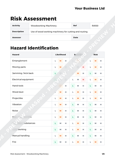 Risk Assessment Woodworking Machinery image 1
