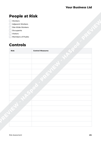 Free Blank Risk Assessment Template - HASpod