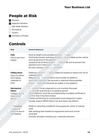 Risk Assessment MEWP image 2