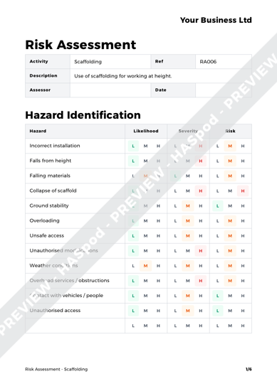 Risk Assessment Scaffolding image 1