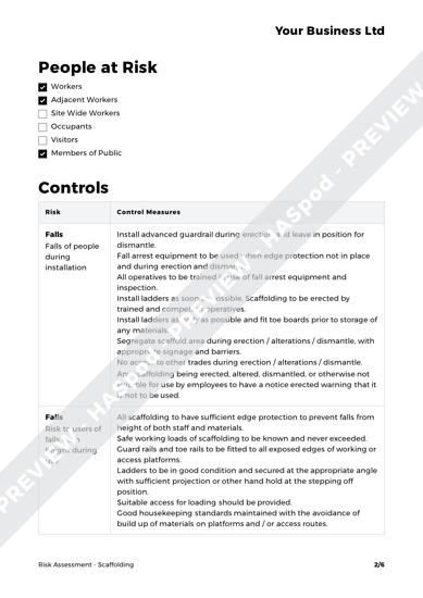 Scaffolding Risk Assessment Template - HASpod