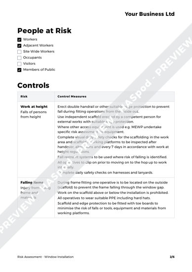 Window Installation Risk Assessment Template - HASpod