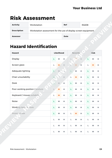 Workstation Risk Assessment Template HASpod workstation-risk-assessment-template-haspod