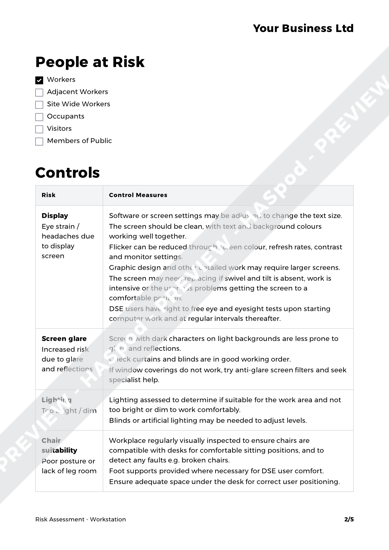 Workstation Risk Assessment Template Haspod 7355