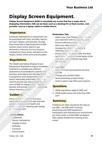 Dse Toolbox Talk Template Haspod