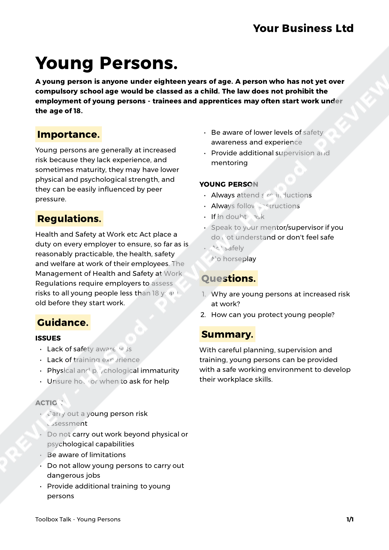 Toolbox Meeting Template Doc
