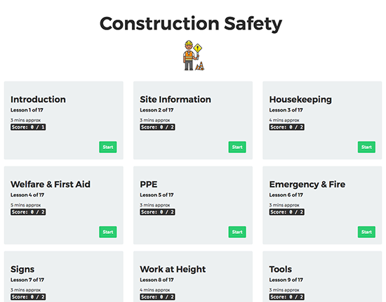 Construction Safety elearning course image 1