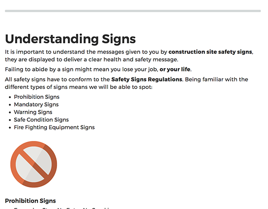 Construction Safety elearning course image 2