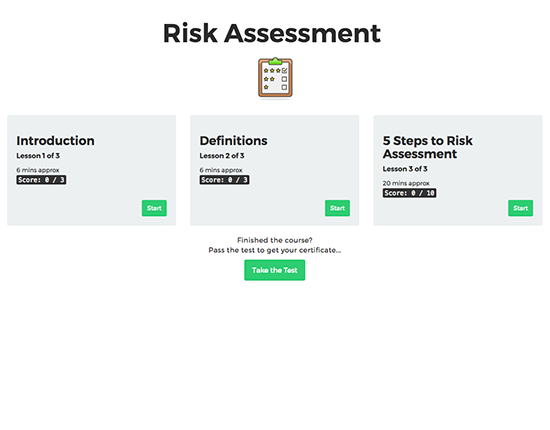 Risk Assessment elearning course image 1